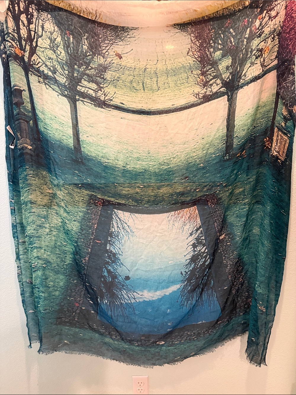 India Hicks and Bird & Knoll designer cashmere blend oversize scarf; never worn